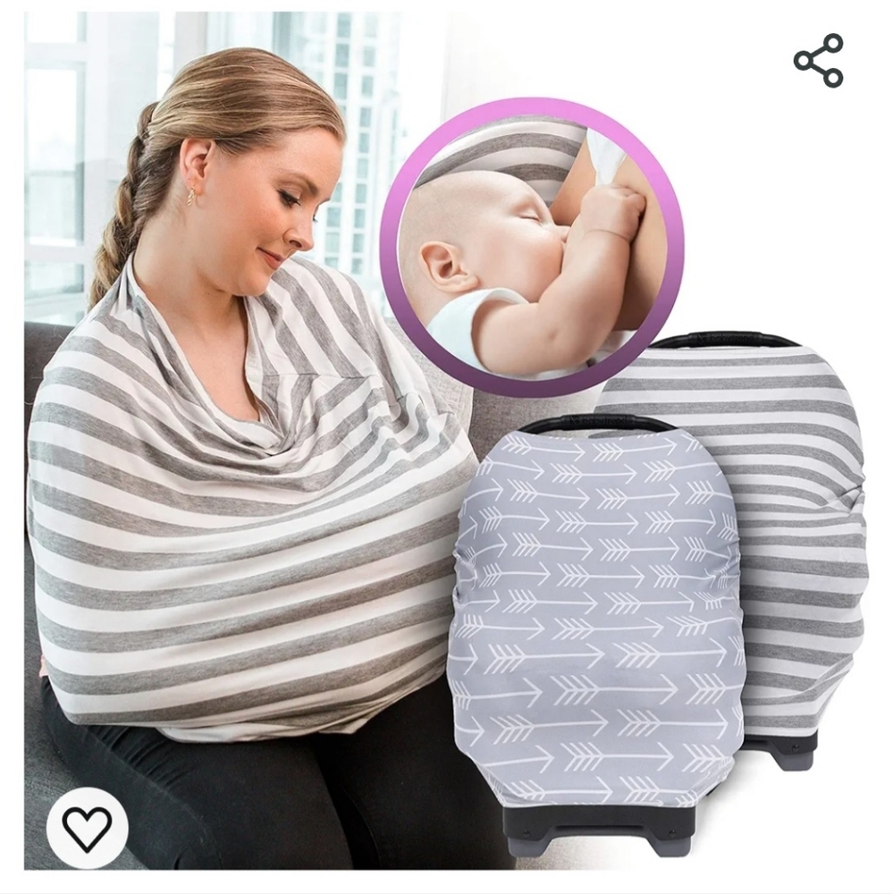EUC Set Of Two Grey and White Breastfeeding Covers